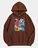 60S Retro Geometric Psychedelic Collage Oversized Fleece Hoodie