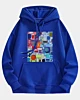 60S Retro Geometric Psychedelic Collage Drop Shoulder Fleece Hoodie