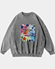 60S Retro Geometric Psychedelic Collage Acid Wash Sweatshirt