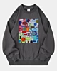 60S Retro Geometric Psychedelic Collage Oversized Sweatshirt