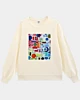 60S Retro Geometric Psychedelic Collage Drop Shoulder Sweatshirt