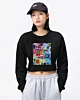 60S Retro Geometric Psychedelic Collage Cropped Sweatshirt