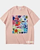 maglietta oversize anni '60 Retro Geometric Psychedelic Collage Heavyweight