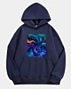 Abstract Psychedelic Colors Throw Pillow Oversized Fleece Hoodie