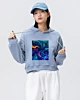 Abstract Psychedelic Colors Throw Pillow Cropped Hoodie