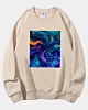 Abstract Psychedelic Colors Throw Pillow Classic Fleece Sweatshirt