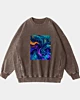 Abstract Psychedelic Colors Throw Pillow Acid Wash Sweatshirt