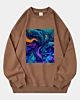 Abstract Psychedelic Colors Throw Pillow Oversized Sweatshirt