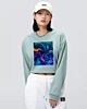 Abstract Psychedelic Colors Throw Pillow Cropped Sweatshirt