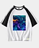 Abstract Psychedelic Colors Throw Pillow Mid Half Sleeve Raglan T-Shirt