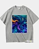 Almohada Abstracta Psicodélica Colores Camiseta Sobredimensionada Peso Pesado