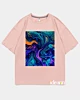 Abstract Psychedelic Colors Throw Pillow Ice Cotton Oversized T-Shirt