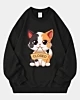Adorable Cartoon Katze hält hölzerne geschlossen - Oversized Sweatshirt
