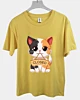 Adorabile gatto dei cartoni animati che tiene il legno chiuso - Maglietta giovane per bambini