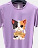 Adorable chat de dessin animé tenant un objet en bois fermé - T-shirt à séchage rapide