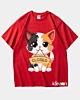 Adorable gato de dibujos animados sosteniendo madera cerrada - Camiseta pesada