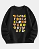 Alphabet Funny Turkey Thanksgiving Costume Prescho Drop Shoulder Fleece Sweatshirt