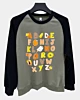 Alphabet Funny Turkey Thanksgiving Costume Prescho Felpa con maniche raglan