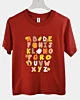 Alphabet Funny Turkey Thanksgiving Costume Prescho Kids Young T-Shirt