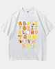 Alphabet Funny Turkey Thanksgiving Costume Prescho Heavyweight Oversized T-Shirt