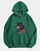 Angry Panther Face Retro Never Give Up Oversized Fleece Hoodie