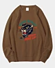 Angry Panther Face Retro Never Give Up Classic Sweatshirt