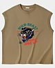 Angry Panther Face Retro Never Give Up Sleeveless T-shirt