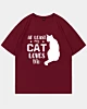 At Least My Cat Loves Me - Camiseta oversize con hombros caídos
