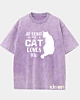 Wenigstens liebt mich meine Katze - Acid Wash T-Shirt