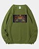 Herbstblätter Federn Psychedelic Kaffee Latte Pellet Fleece Sweatshirt