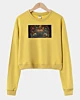 Autumn Leaves Feathers Psychedelic Coffee Latte Cropped Sweatshirt