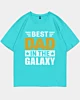 Best Dad In The Galaxy Graphic Oversized Drop Shoulder T-Shirt