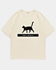 Black Ethereal Quote Cat Keep It Magical Oversized Mid Half Sleeve T-Shirt