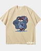 Blue Monday Rain Sad Cat - Heavyweight Oversized T-Shirt