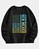 Blue Yellow Usa Flag New Mexico - Drop Shoulder Fleece Sweatshirt