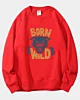 Born Wild Illustration Panther Head - Klassisches Fleece-Sweatshirt