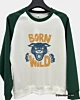 Born Wild Illustration Panther Head - Raglan Sleeve Sweatshirt