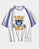 Born Wild Illustration Panther Head - Mid halbe Ärmel Raglan T-Shirt