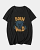 Maglietta con scollo a V Born Wild - Illustrazione della testa di pantera