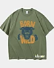 Born Wild Illustration Panther Head - Camiseta oversize de gran peso