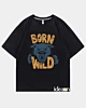 Born Wild Ilustración Cabeza de Pantera - Camiseta Ice Cotton Oversized