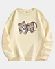 Cartoon Cat Character 2 - Drop Shoulder Fleece Sweatshirt