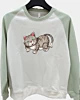 Cartoon Cat Character 2 - Raglan Sleeve Sweatshirt