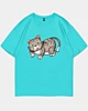 Cartoon Cat Character 2 - Oversized Drop Shoulder T-Shirt