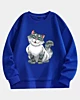 Hockende Cartoon-Katze 3 - Drop Shoulder Fleece-Sweatshirt