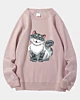 Squatting Cartoon Cat 3 - Pellet Fleece Sweatshirt