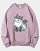 Hockende Cartoon-Katze 3 - Klassisches Fleece-Sweatshirt