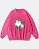Hockende Cartoon-Katze 3 - Acid Wash Sweatshirt