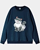 Squatting Cartoon Cat 3 - Drop Shoulder Sweatshirt