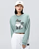 Squatting Cartoon Cat 3 - Cropped Sweatshirt